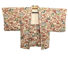 Load image into Gallery viewer, Haori Jacket Vintage(1950-1980) White Chrysanthemum Maple Leaf Silk #10742D3
