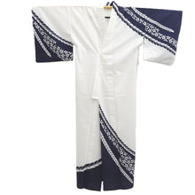 Load image into Gallery viewer, Yukata Vintage(1950-1980) White Navy Cherry Blossom Cotton #10355F3
