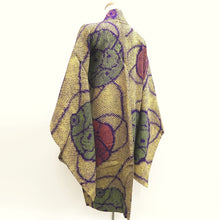 Load image into Gallery viewer, Haori Jacket Vintage(1920-1950) Yellow Blueish Purple Green Shibori Bamboo leaf Long Silk #9966C1
