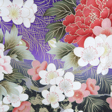 Load image into Gallery viewer, Furisode Purple Peacock Peony Tall Silk #9693J4
