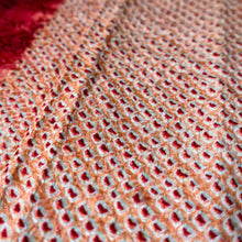 Load image into Gallery viewer, KK1404B8 Silk Kimono Fabric Vintage(1950-1980) Shibori Red 79.1x12.6in(201x32cm)
