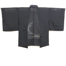 Load image into Gallery viewer, Haori Jacket Vintage(1950-1980) Black See-Through Wave Silk #9814B1

