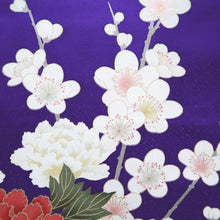 Load image into Gallery viewer, Furisode Purple Peacock Peony Tall Silk #9693J4
