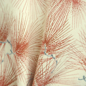 Haori Jacket Vintage(1950-1980) Cream white Pine Tree Silk #10226E2