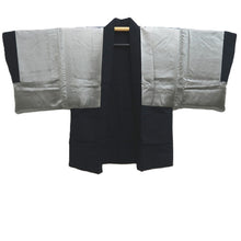 Load image into Gallery viewer, Men&#39;s Haori Vintage(1950-1980) Black Mt. Fuji Ukiyoe Silk #10290E4
