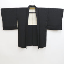 Load image into Gallery viewer, Haori Jacket Vintage(1950-1980) Black Sayagata Bamboo leaf Silk #9890B3
