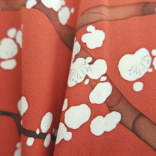 Load image into Gallery viewer, Haori Jacket Vintage(1950-1980) Red Plum blossom Branch Silk #10075D1
