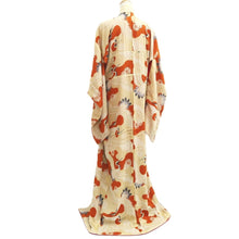 Load image into Gallery viewer, Juban Vintage(1920-1950) Light Brown Beige Crane Birds Silk #10386F5
