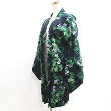 Load image into Gallery viewer, Haori Jacket Vintage(1950-1980) Midnight blue Leaves Silk #10227E2
