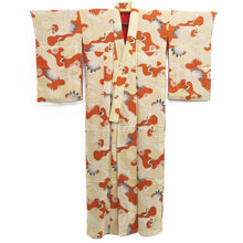 Load image into Gallery viewer, Juban Vintage(1920-1950) Light Brown Beige Crane Birds Silk #10386F5
