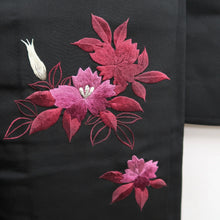 Load image into Gallery viewer, Haori Jacket Vintage(1950-1980) Black Fully Embroidered Flower Silk #10031C4
