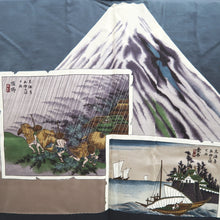 Load image into Gallery viewer, Men&#39;s Haori Vintage(1950-1980) Black Mt. Fuji Ukiyoe Silk #10290E4
