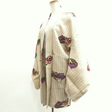 Load image into Gallery viewer, Haori Jacket Vintage(1950-1980) Cream white Heian Princess Asanoha Silk #10076D1
