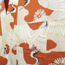 Load image into Gallery viewer, Juban Vintage(1920-1950) Light Brown Beige Crane Birds Silk #10386F5
