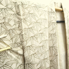 Load image into Gallery viewer, Haori Jacket Vintage(1950-1980) Cream white Bamboo leaf Embroidery Silk #10121D3
