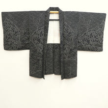 Load image into Gallery viewer, Haori Jacket Vintage(1950-1980) Black Bamboo leaf Plum blossom Silk #10047C5
