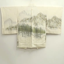 Load image into Gallery viewer, Haori Jacket Vintage(1950-1980) White Gold Silver Mountain Landscape Silk #10015C3
