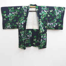 Load image into Gallery viewer, Haori Jacket Vintage(1950-1980) Midnight blue Leaves Silk #10227E2
