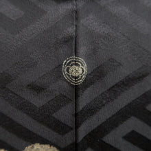 Load image into Gallery viewer, Haori Jacket Vintage(1950-1980) Black Sayagata Bamboo leaf Silk #9890B3
