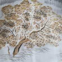 Load image into Gallery viewer, Men&#39;s Haori Vintage(1950-1980) Black Montsuki Bird Wide Silk #10418A2
