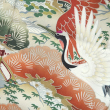 Load image into Gallery viewer, Tomesode Vintage(1920-1950) Black Crane Birds Hand painted Silk #10499B1
