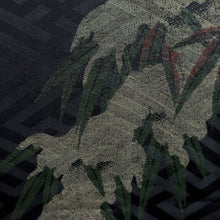 Load image into Gallery viewer, Haori Jacket Vintage(1950-1980) Black Sayagata Bamboo leaf Silk #9890B3
