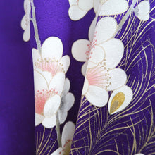 Load image into Gallery viewer, Furisode Purple Peacock Peony Tall Silk #9693J4
