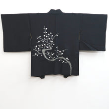 Load image into Gallery viewer, Haori Jacket Vintage(1950-1980) Black Shibori Branch Silk #10211E1
