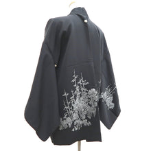 Load image into Gallery viewer, Haori Jacket Vintage(1950-1980) Black White birch Silk #9874B3
