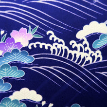 Load image into Gallery viewer, Furisode Blue Crane Birds Tall Silk #11088B1
