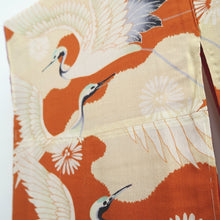 Load image into Gallery viewer, Juban Vintage(1920-1950) Light Brown Beige Crane Birds Silk #10386F5
