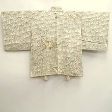 Load image into Gallery viewer, Haori Jacket Vintage(1950-1980) Cream white Bamboo leaf Embroidery Silk #10121D3
