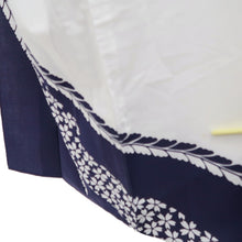Load image into Gallery viewer, Yukata Vintage(1950-1980) White Navy Cherry Blossom Cotton #10355F3
