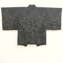 Load image into Gallery viewer, Haori Jacket Vintage(1950-1980) Black Bamboo leaf Plum blossom Silk #10047C5
