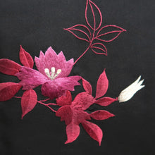 Load image into Gallery viewer, Haori Jacket Vintage(1950-1980) Black Fully Embroidered Flower Silk #10031C4
