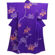 Load image into Gallery viewer, Kimono Vintage(1950-1980) Purple Shibori Silk #10785D4
