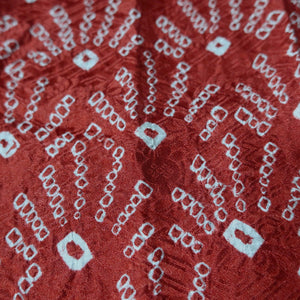 KK1406B8 Silk Kimono Fabric Vintage(1950-1980) Shibori Red 79.9x12.2in(203x31cm)