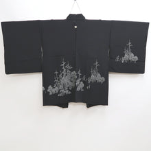 Load image into Gallery viewer, Haori Jacket Vintage(1950-1980) Black White birch Silk #9874B3
