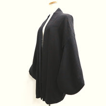 Load image into Gallery viewer, Haori Jacket Vintage(1950-1980) Black Peony Karakusa Silk #10242E3
