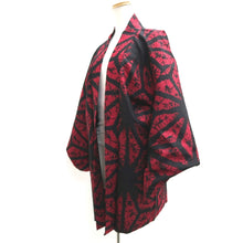 Load image into Gallery viewer, Haori Jacket Vintage(1920-1950) Red Black Shibori Asanoha Silk #9967C1
