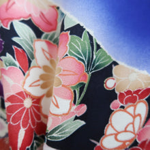 Load image into Gallery viewer, Furisode Dark Blue Noshi Chrysanthemum Tall Silk #10330F2
