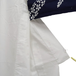 Yukata Vintage(1950-1980) White Navy Cherry Blossom Cotton #10355F3