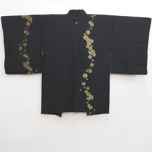 Load image into Gallery viewer, Haori Jacket Vintage(1950-1980) Black Gold Chrysanthemum Silk #10061D1
