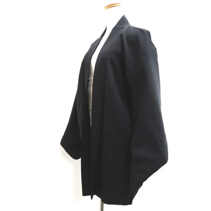 Haori Jacket Vintage(1950-1980) Black Gold Plum blossom Branch Silk #10212E1