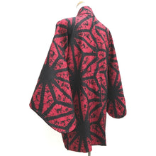 Load image into Gallery viewer, Haori Jacket Vintage(1920-1950) Red Black Shibori Asanoha Silk #9967C1
