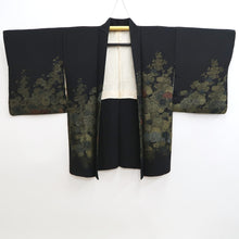 Load image into Gallery viewer, Haori Jacket Vintage(1950-1980) Black Gold Chrysanthemum Silk #9779A4
