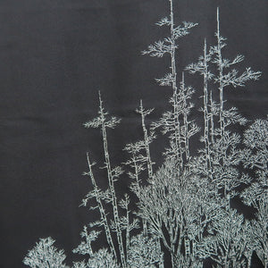Haori Jacket Vintage(1950-1980) Black White birch Silk #9874B3