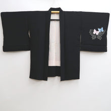Load image into Gallery viewer, Haori Jacket Vintage(1950-1980) Black Fully Embroidered Butterfly Silk #10032C4
