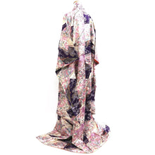 Load image into Gallery viewer, Furisode Purple Lavender Gold Sakura Kiku Tall Silk #10331F2
