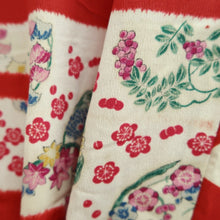 Load image into Gallery viewer, Juban Vintage(1920-1950) Red Folding Fan Plum blossom Silk #10375F4
